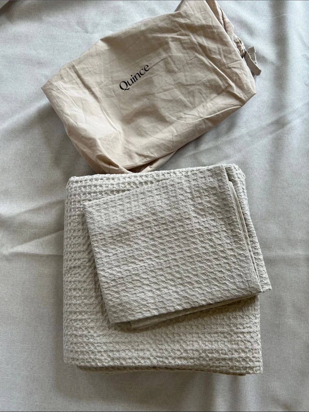 Quince Organic Luxe Honeycomb Duvet Cover Set Twin